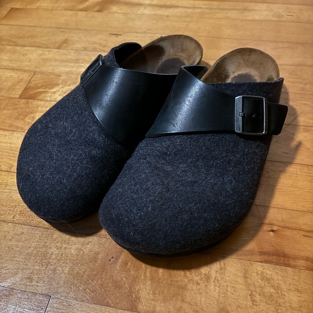 Birkenstock Boston wool & leather RARE.